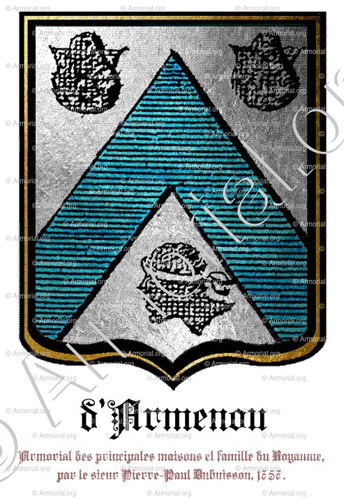 d'ARMENOU_Armorial des principales maisons et familles du Royaume, par le sieur Pierre-Paul Dubuisson, 1757._France, Europe ()
