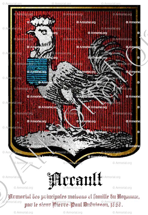 ACCAULT_Armorial des principales maisons et familles du Royaume, par le sieur Pierre-Paul Dubuisson, 1757._France, Europe. (++)