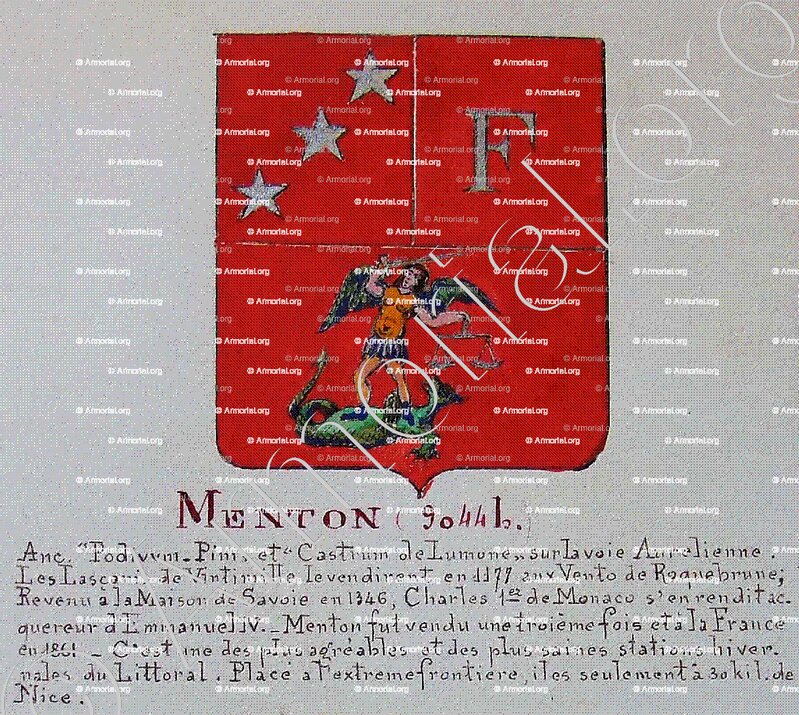 MENTON_Armorial Nice. (J. Casal, 1903) (Bibl. mun. de Nice)._France (i)