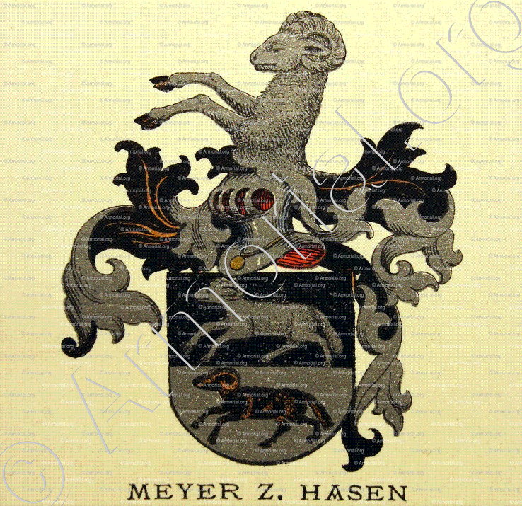 MEYER zum HASEN_Wappenbuch der Stadt Basel . B.Meyer Knaus 1880_Schweiz 