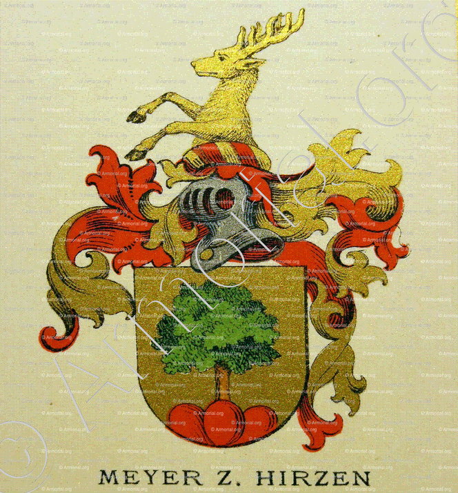 MEYER zum HIRZEN_Wappenbuch der Stadt Basel . B.Meyer Knaus 1880_Schweiz 