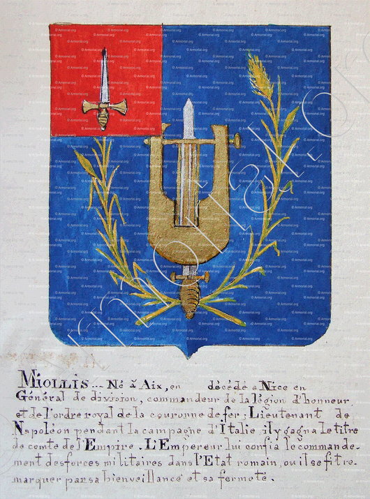 MIOLLIS_Armorial Nice. (J. Casal, 1903) (Bibl. mun. de Nice) - France (1808 1814). (i)