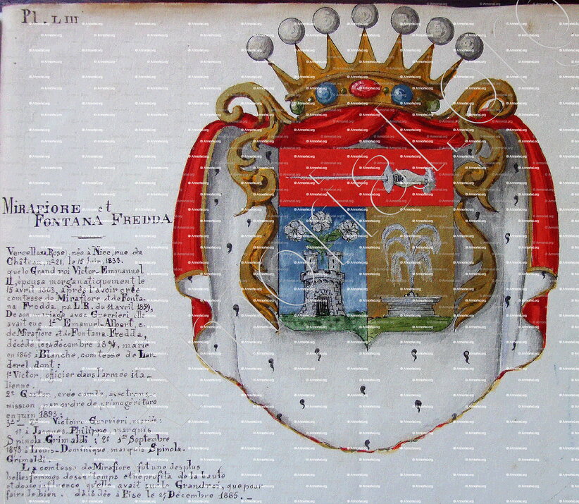 MIRAFIORE et FONTANA FREDDA_Armorial Nice. (J. Casal, 1903) (Bibl. mun. de Nice)._France (i)