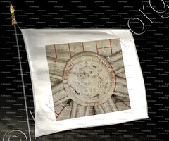 drapeau-LEO XIII_ Armes épiscopales de Léon XIII. Eglise de Reignac de Blaye (Gironde)_France