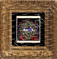 cadre-ancien-or-LONDAIS ou LONDEIX ou LONDEYS_ 2e blason sur le vitrail, Eglise de Reignac de Blaye (Gironde)_France (1)