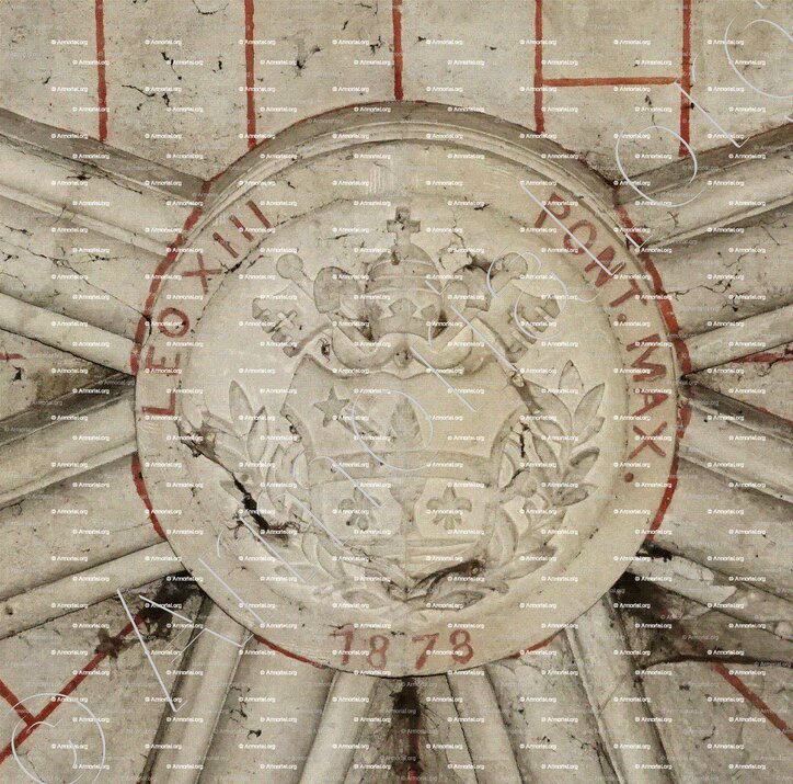 PECCI_ Armes épiscopales de Léon XIII (Pecci). Eglise de Reignac de Blaye (Gironde)_France