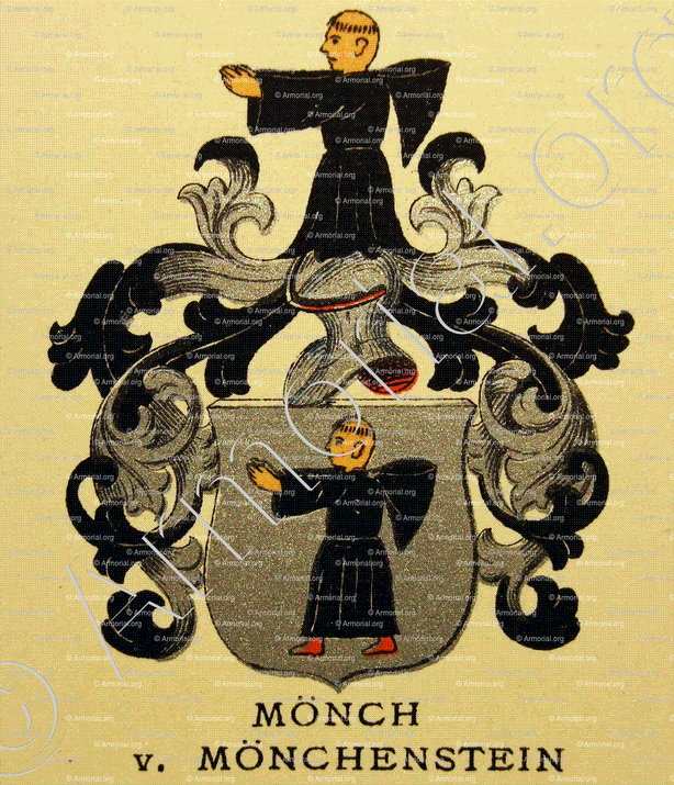 MÖNCH  MÖNCHENSTEIN_Wappenbuch der Stadt Basel . B.Meyer Knaus 1880_Schweiz 