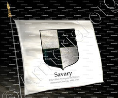 drapeau-SAVARY, Chevalier,  Marquis de Brèves_Orléannais, 1696._France
