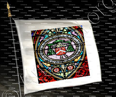 drapeau-ROULLET de LA BOUILLERIE_Vitrail. Eglise de Reignac de Blaye (Gironde)_France