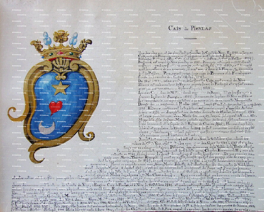 CAÏS de PIERLAS_Armorial Nice. (J. Casal, 1903) (Bibl. mun. de Nice)._France