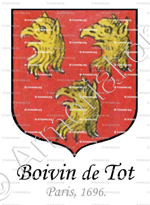 BOIVIN de TOT_Paris, 1696._France