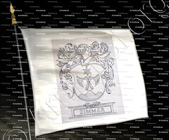drapeau-ZIMMER_gravure héraldique_Armorial Daniel Sandoz, 1996.