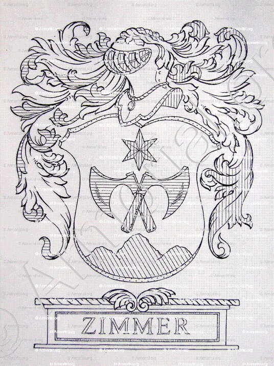 ZIMMER_gravure héraldique_Armorial Daniel Sandoz, 1996.