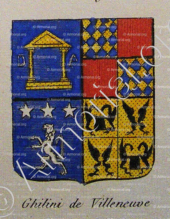 GHILINI DE VILLENEUVE_Noblesse d'Empire._France