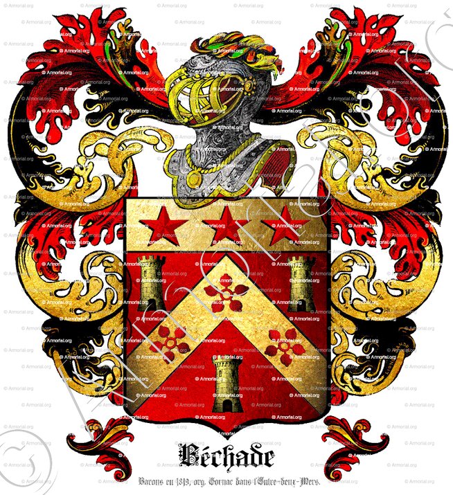BÉCHADE_Barons en 1819, originaire de Gornac dans l'Entre-deux-Mers._France ()