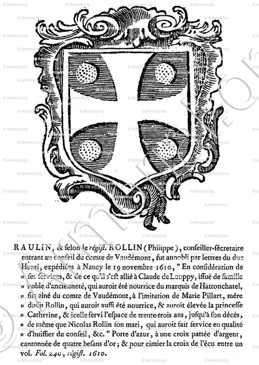 RAULIN ou ROLLIN_Lorraine, 1610._France..