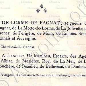 de LORME  Seigneur de PAGNAT_Bourbonnais_France (8)