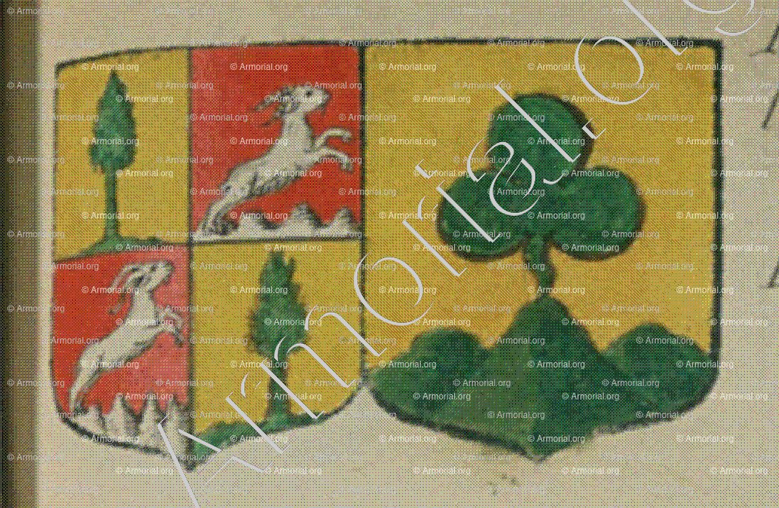 de CLEBSATTEL et de LANDSEO sa femme (Alsace)_Blason enregistré sous le règne de Louis XIV_France